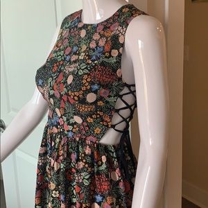 Topshop tie side floral dress